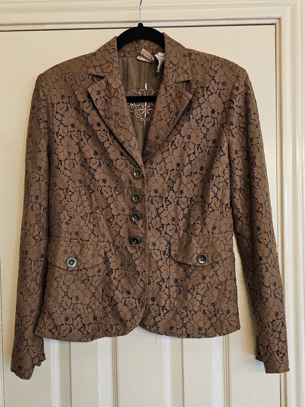Felicia Brown Lace Blazer Jacket